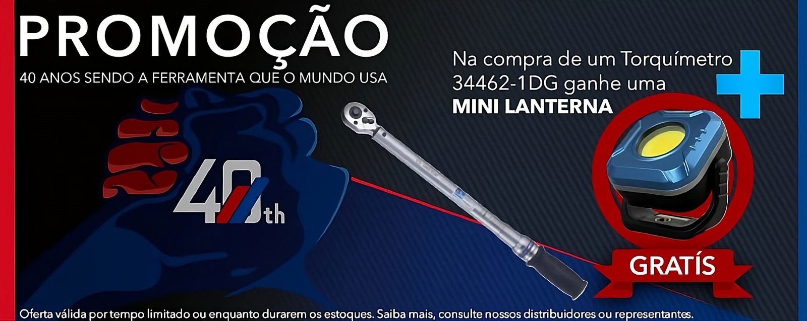 Promoção 40 anos de King Tony. Oferta válida por tempo limitado ou enquanto durarem os estoques. Saiba mais, consulte nossos distribuidores ou representantes. www.kingtony.com.br | WhatsApp (11) 2915-1001